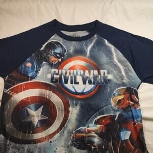 Marvel Avengers Civil War Casual T-Shirt Adult Mens Size Medium M Blue
